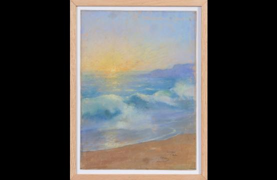 École XXe siècle — Coucher de soleil sur la plage de Sagone, Corse