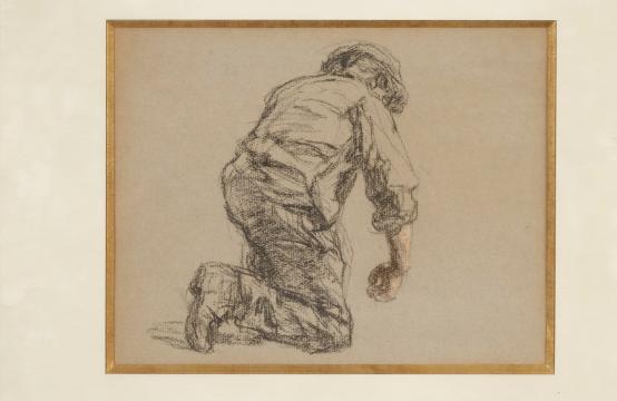 Léon Augustin LHERMITTE — Paysan accroupi