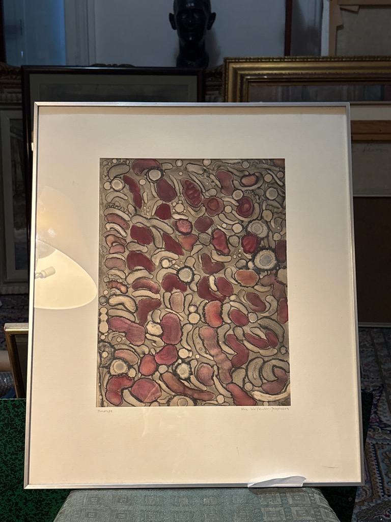 Ulla WOLFENDER-JOSEPHSSON — Monotyp Monotype. Signé sur  le passe.