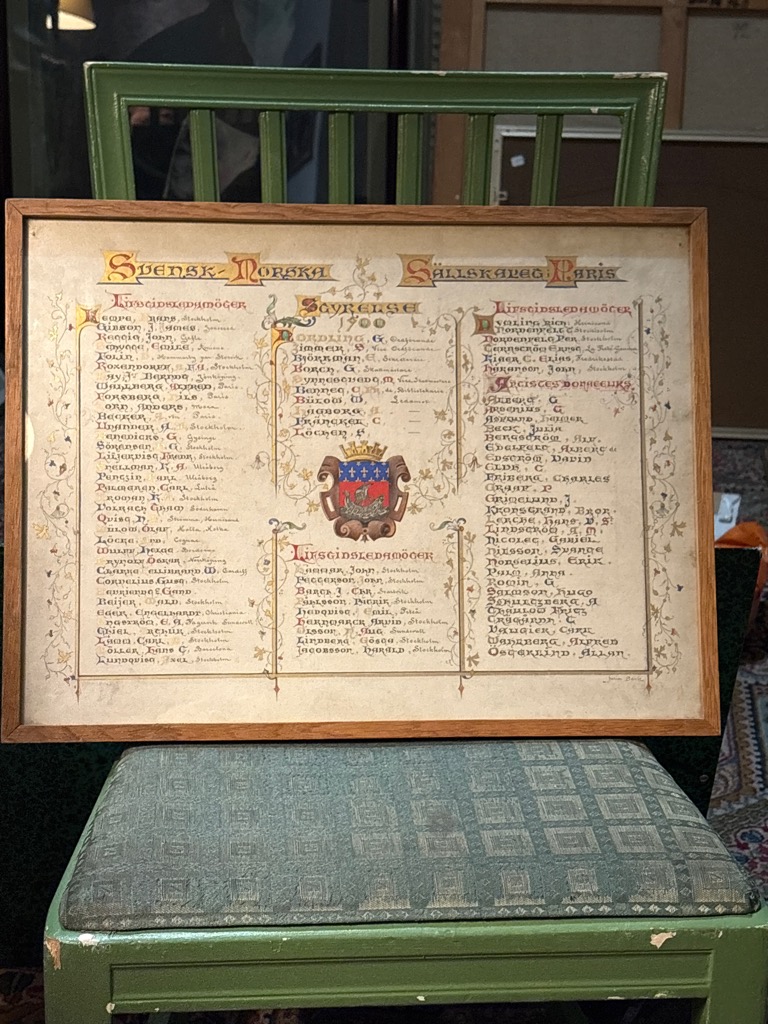 Julia BECK — 2 documents décrivant la liste des membres du cercle Suédois. 1884 et 1900