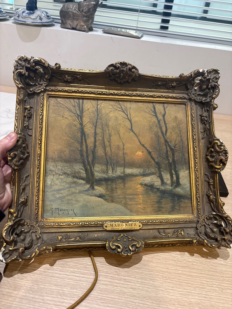 Georges MARONIEZ — Neige en bord de Rivière