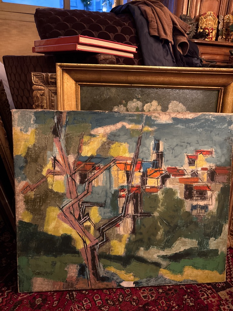 Francise — Arbre en hiver devant un village