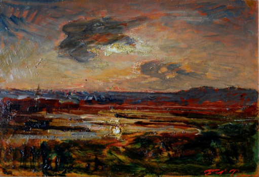  — Coucher de soleil sur l'étang de la Levaz