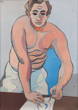  — Le peintre dessinant demi-nu