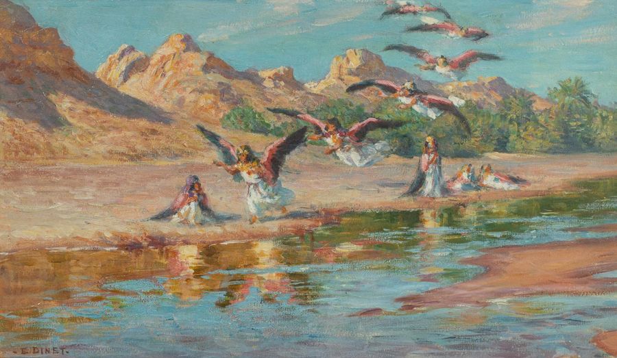 Etienne DINET (1861-1929) — Filles du Djenn's se dépouillant de leurs ailes