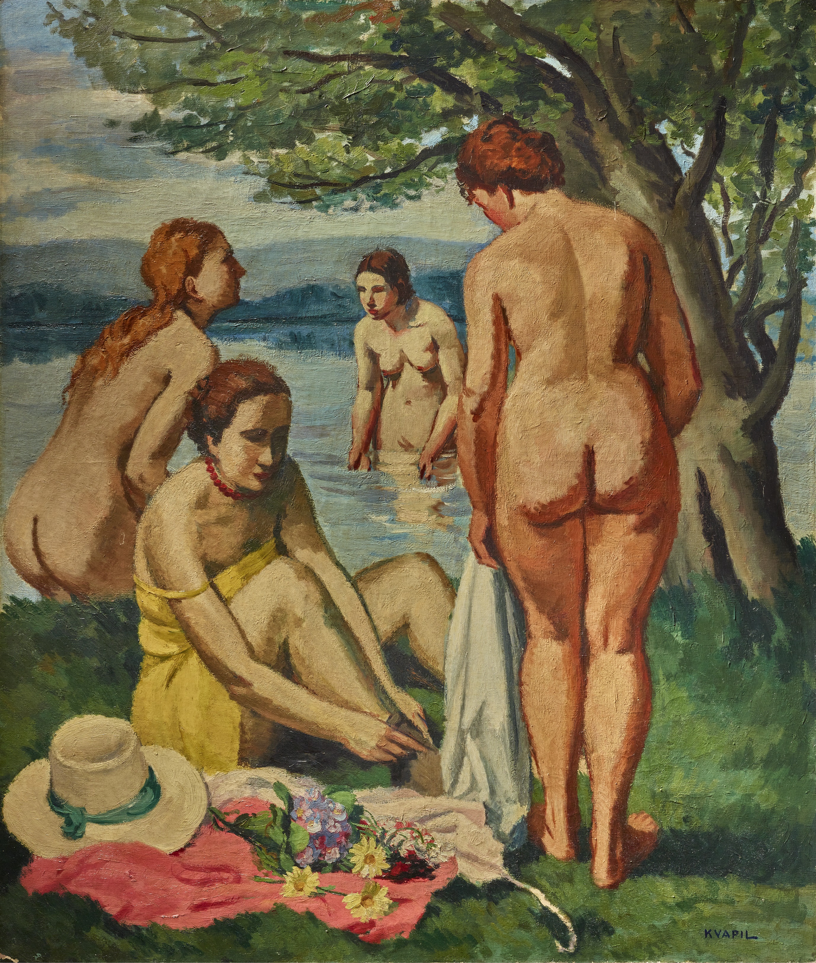 Charles KVAPIL (1884-1957) — Les baigneuses, circa 1925