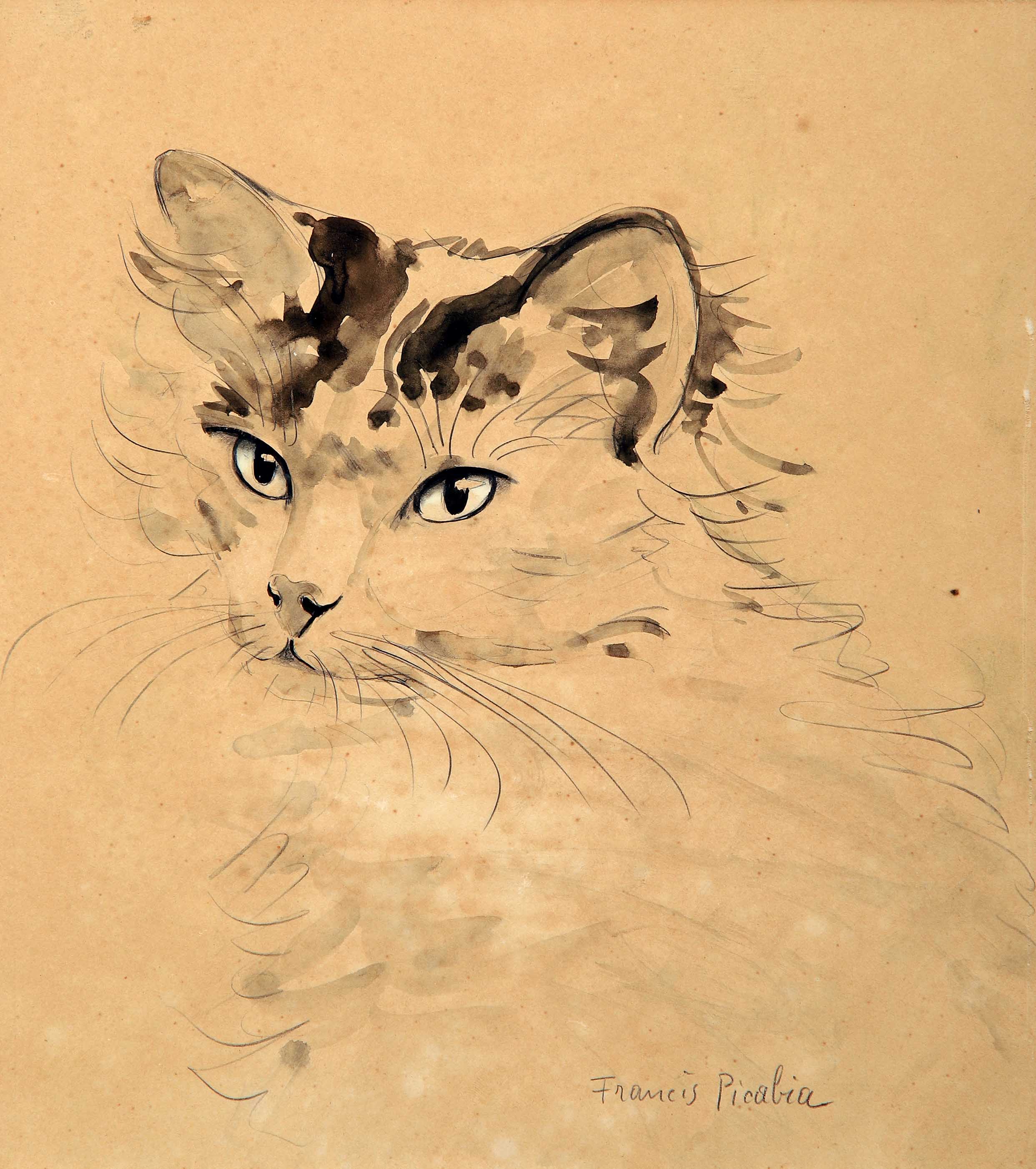 Francis PICABIA (1879-1953) — Portrait de chat, circa 1923-1927