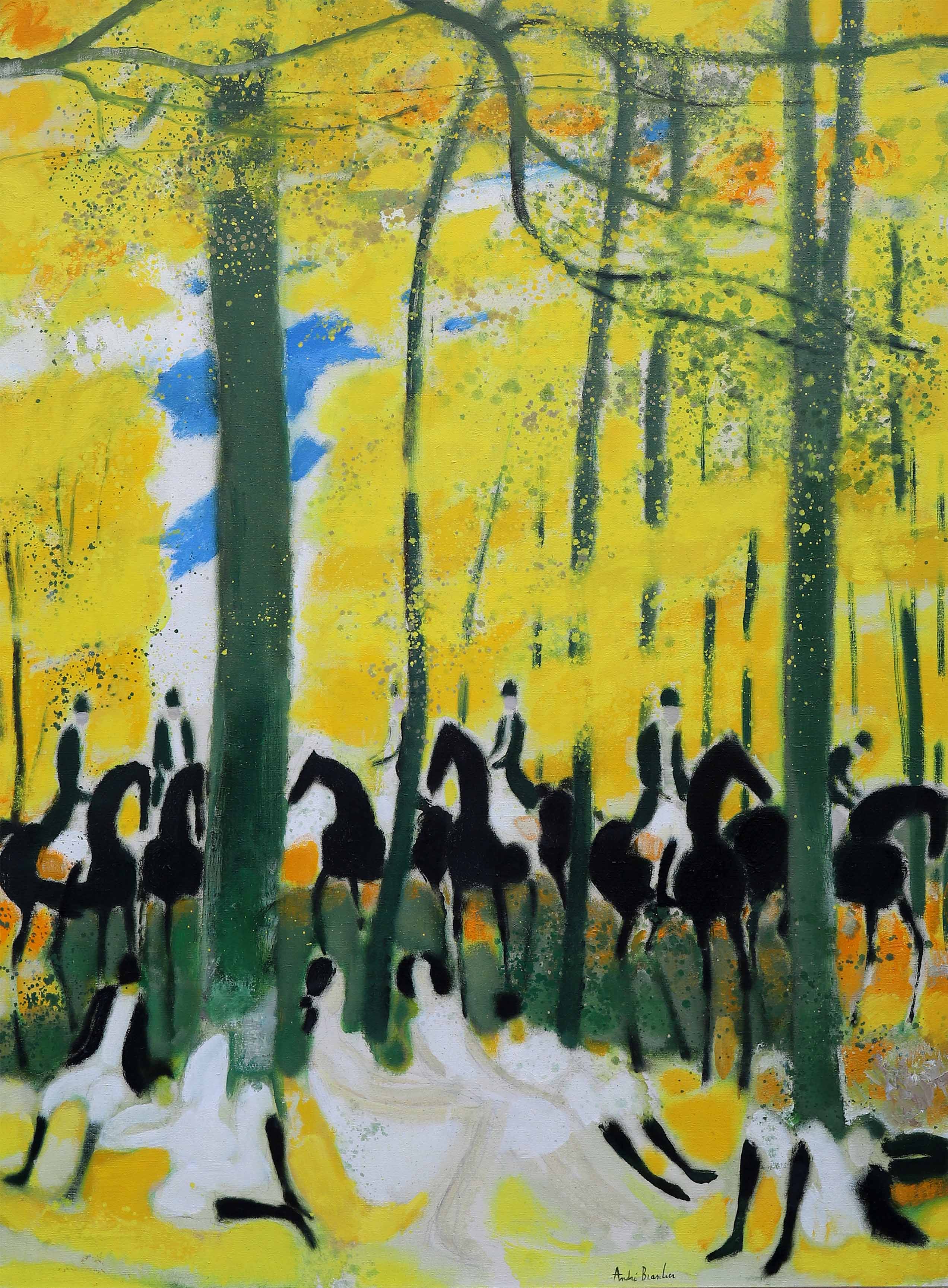 André BRASILIER (1929) — Cavalcade en jaune, 1969