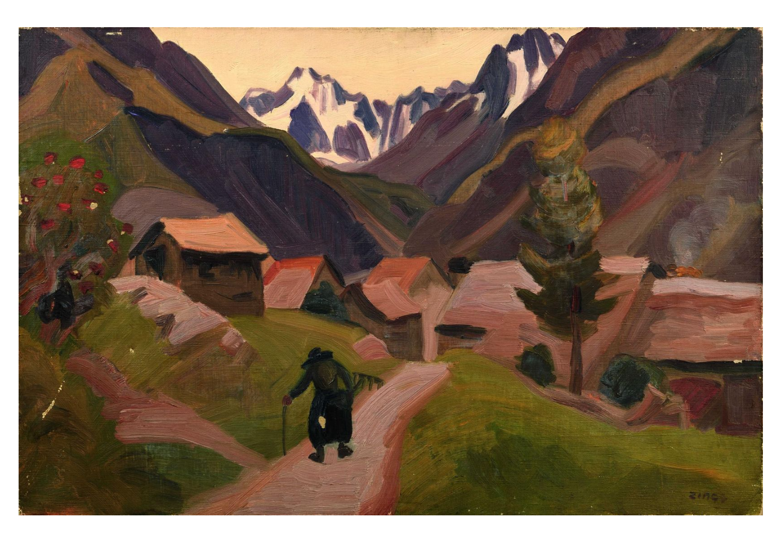 Jules Émile ZINGG (1882-1942) — Vallée dans les Alpes