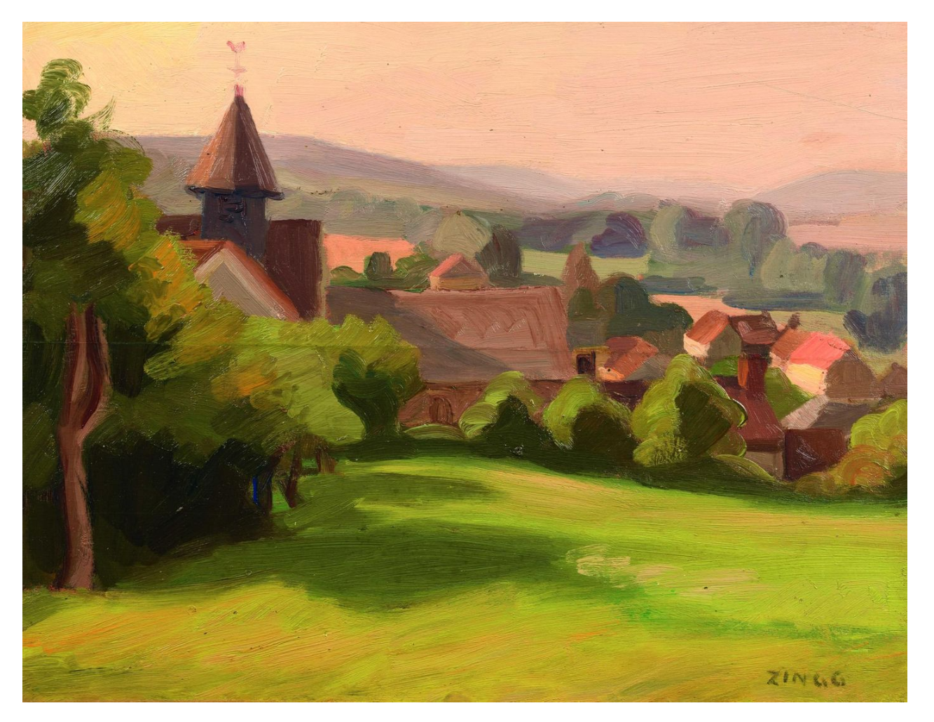 Jules Émile ZINGG (1882-1942) — Clocher du village