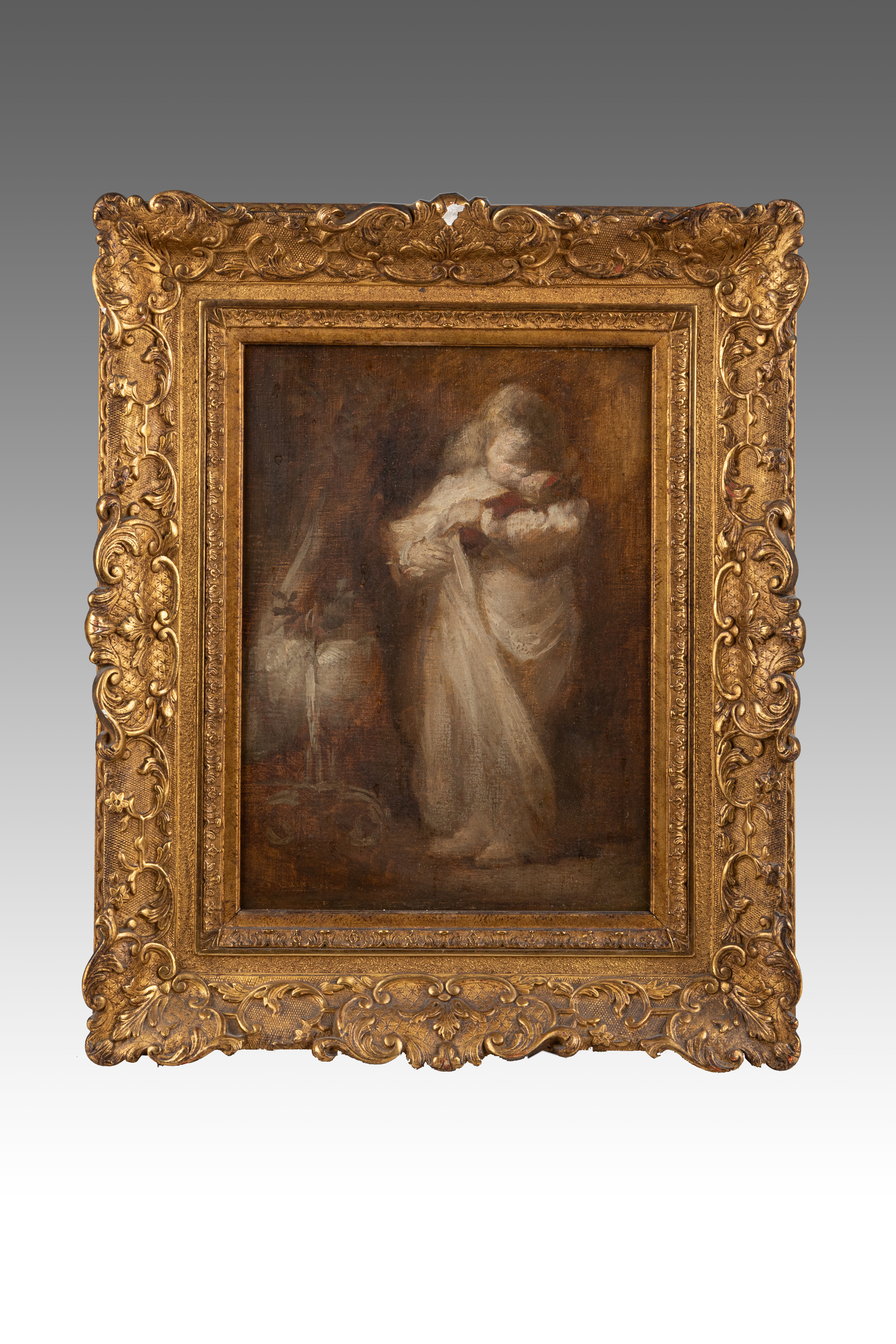 Eugène CARRIÈRE (1849-1906) — Le Baiser à la poupée