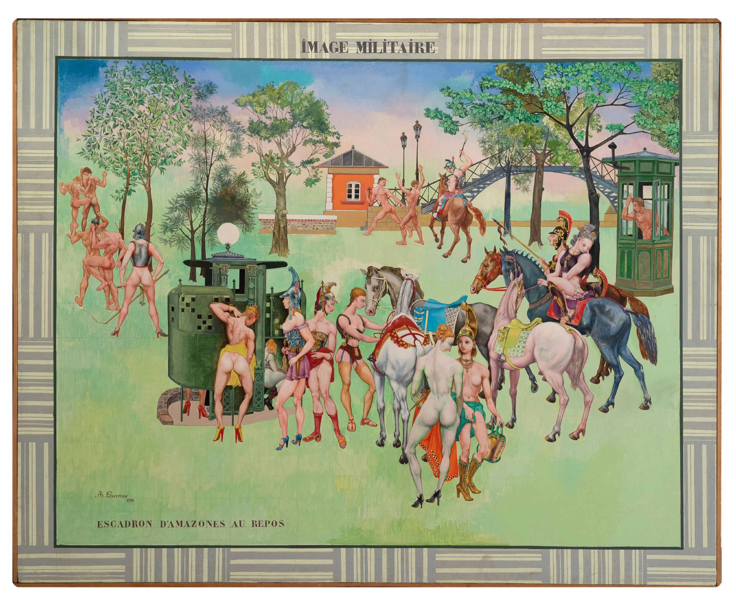 Alfred COURMES (1898-1933) — Escadron d'amazones au repos, Image militaire, 1976.