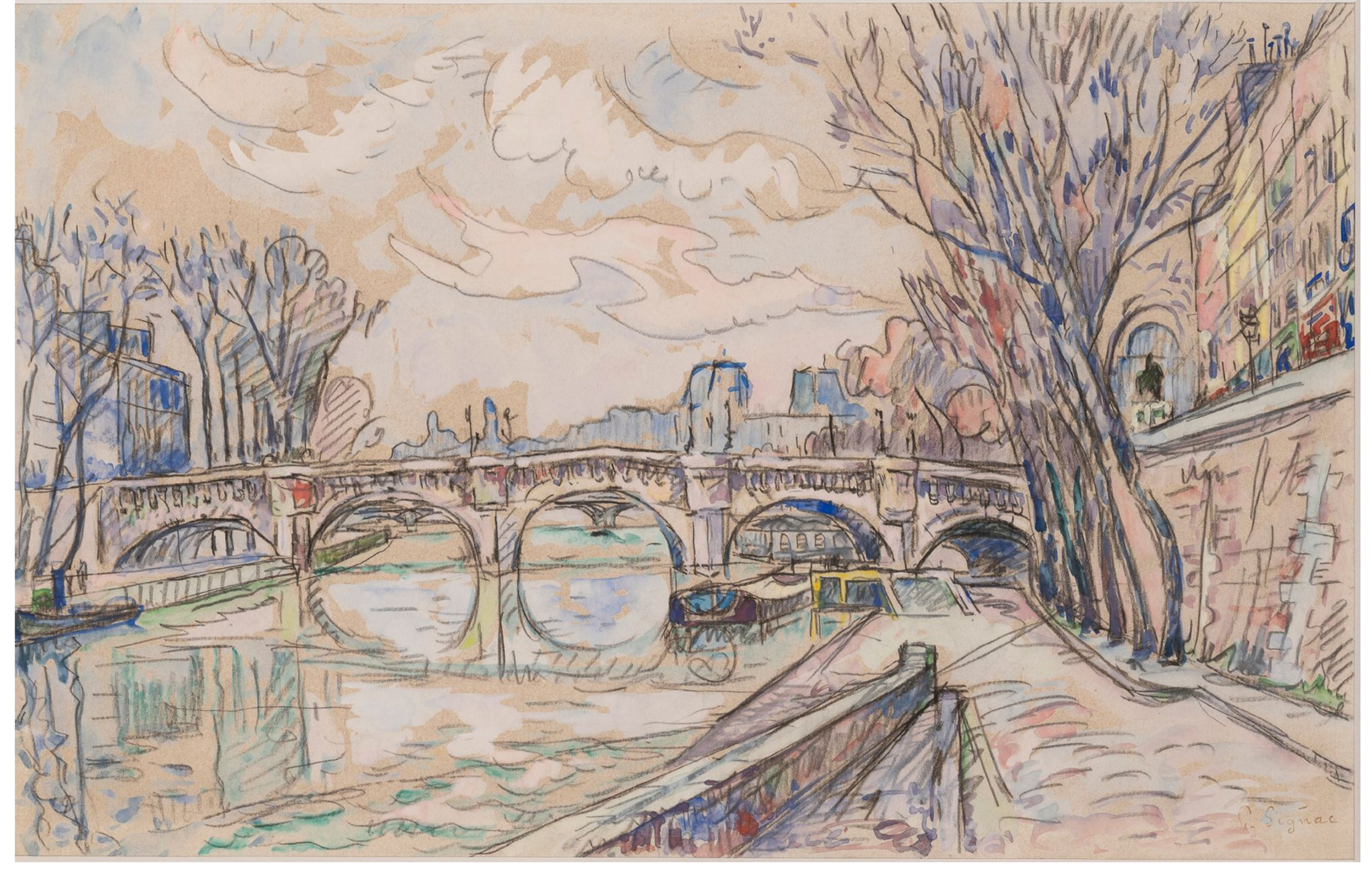 Paul SIGNAC (1863-1935) — Le Pont-Neuf, Paris.