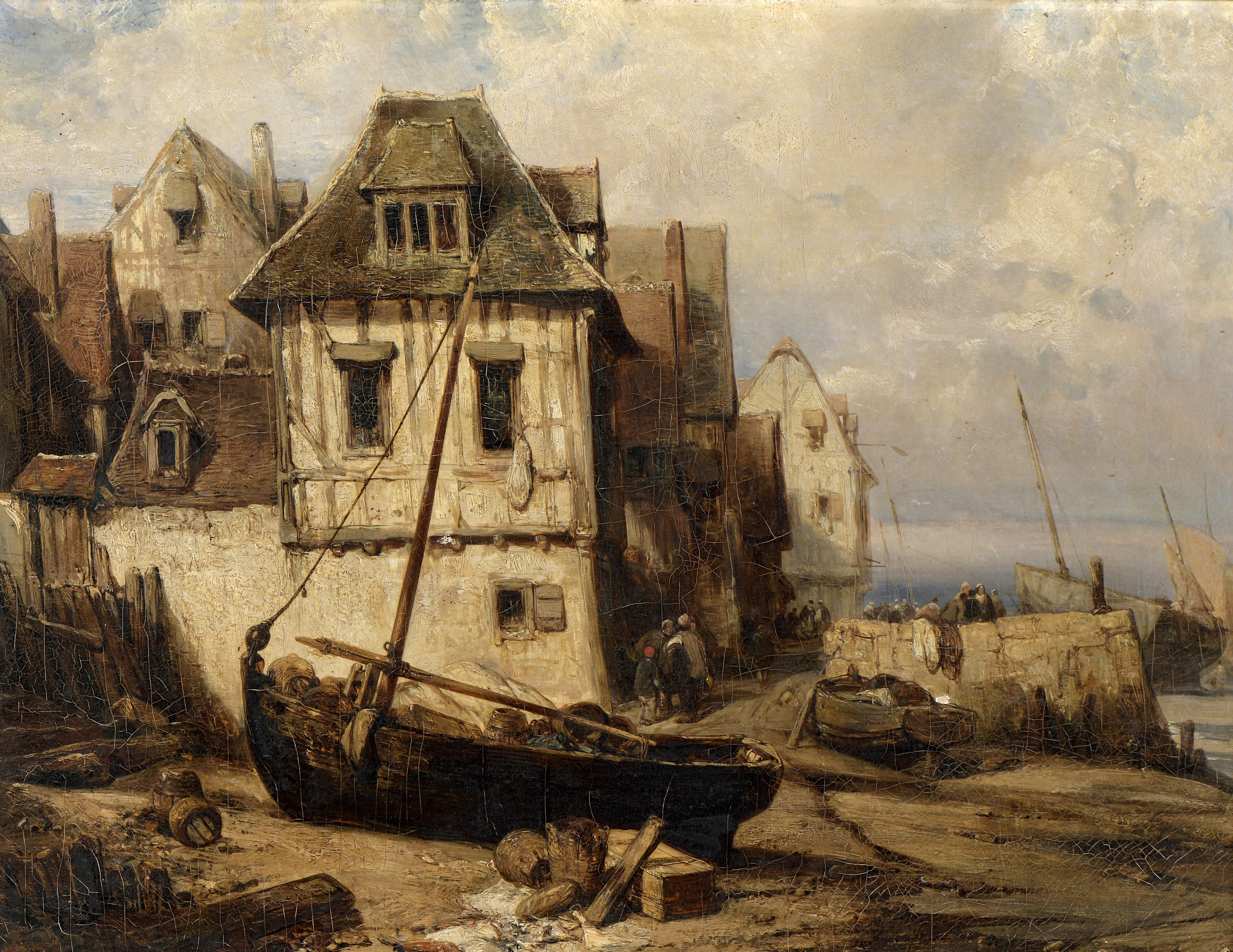 Eugène ISABEY (1804-1886) — Le Pont Normand à marée basse, 1832