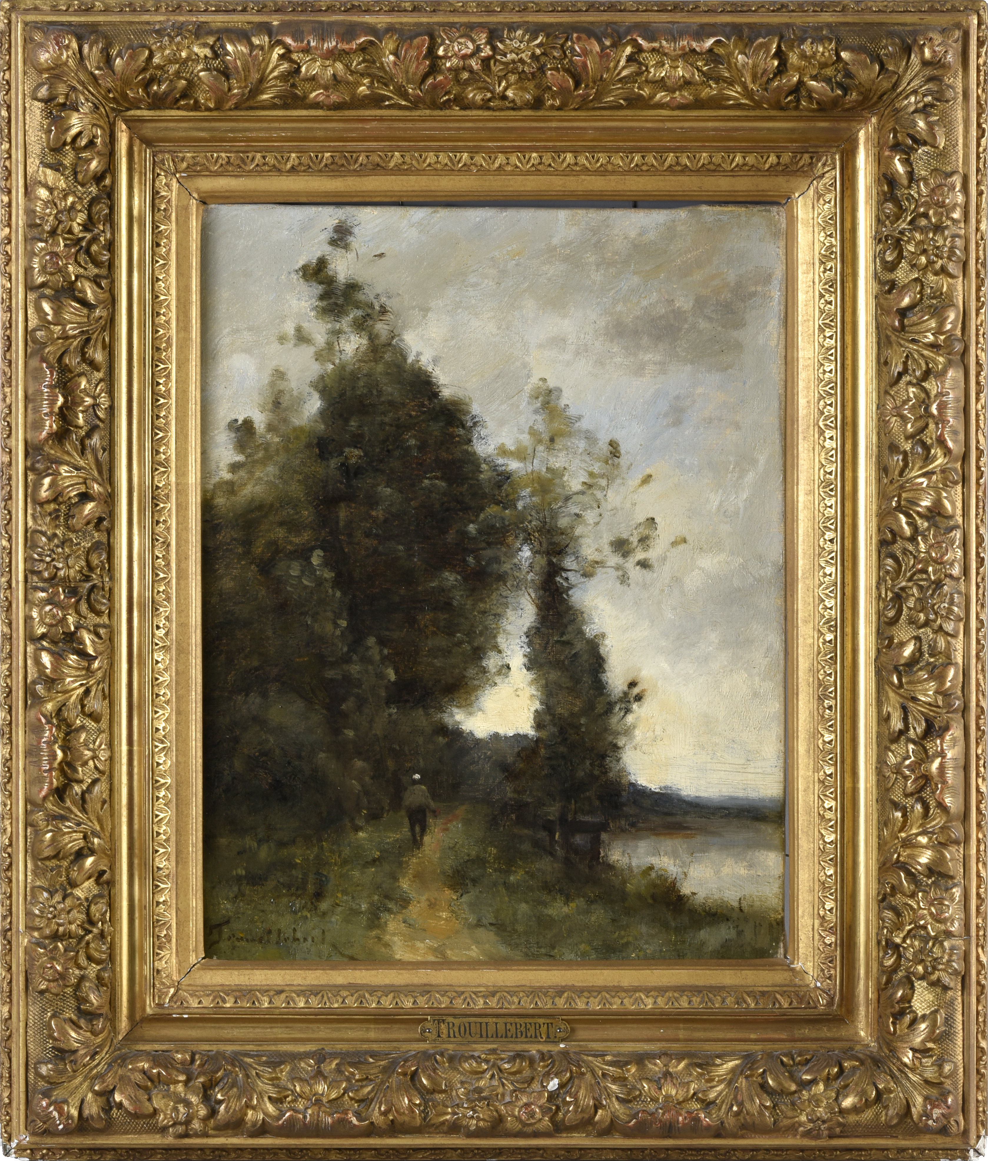  Paul Désiré TROUILLEBERT (1829-1900) — Promenade en bord de rivière