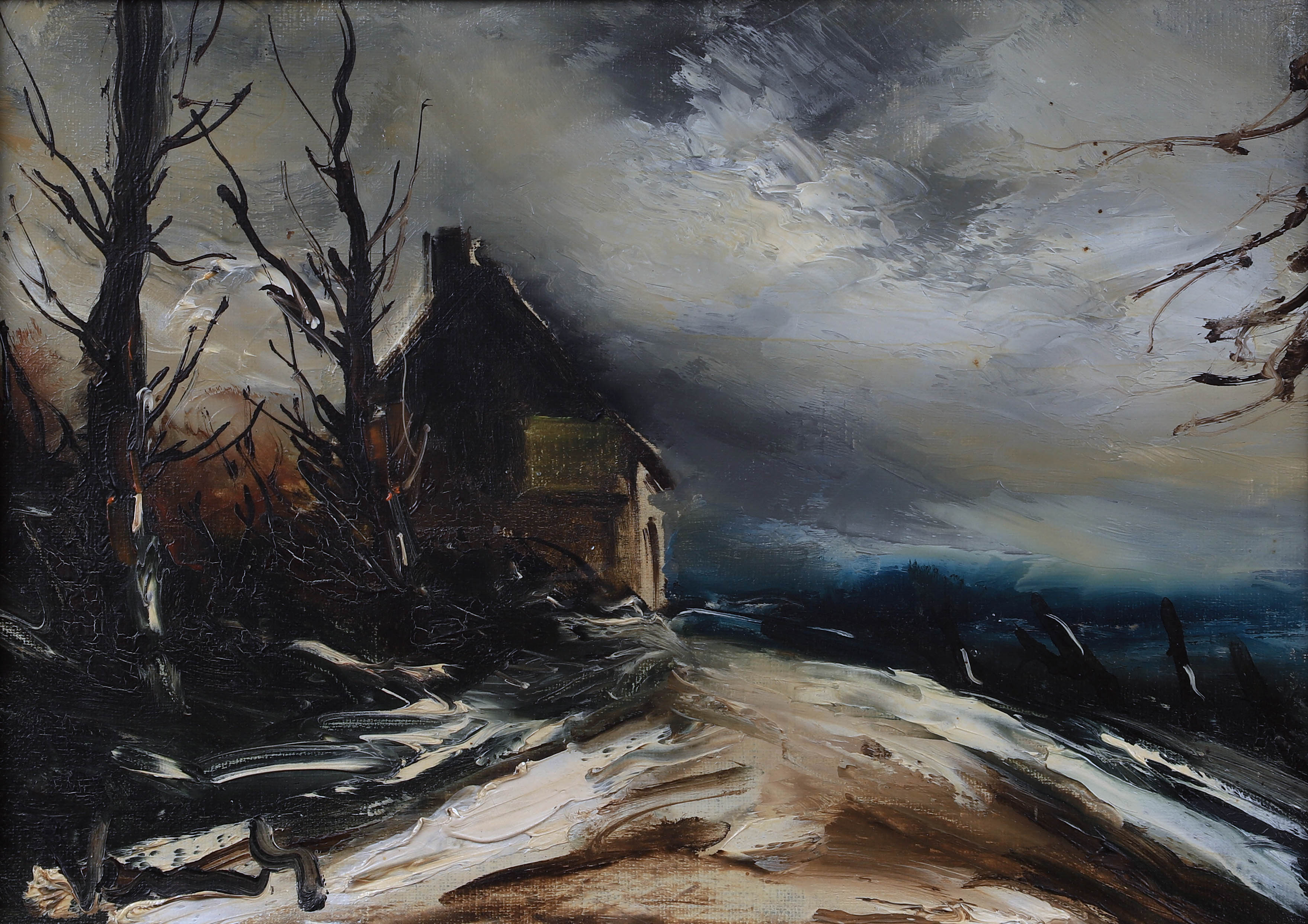 Maurice DE VLAMINCK (1876-1958) — Paysage enneigé