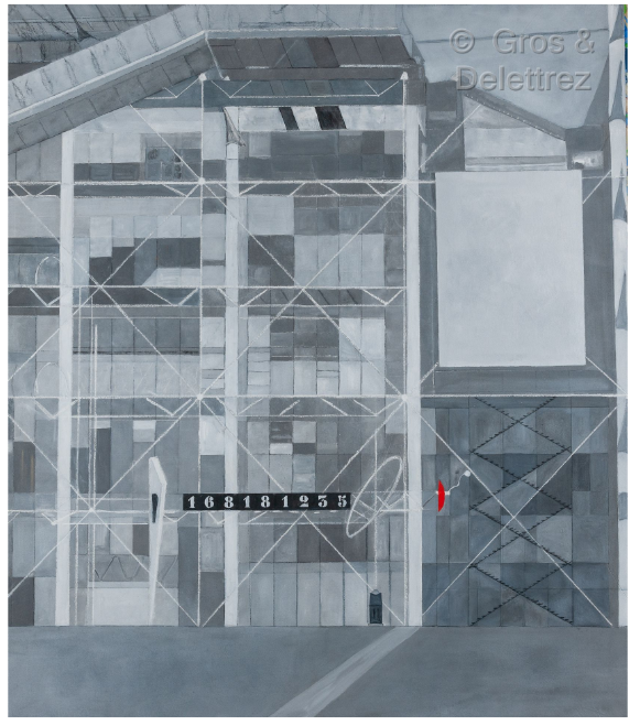 Claire PICHAUD (1935-2017) — Le génitron de l’an 2000 du centre Georges Pompidou, suite saturnienne, 1994 Gris (Beaubourg)