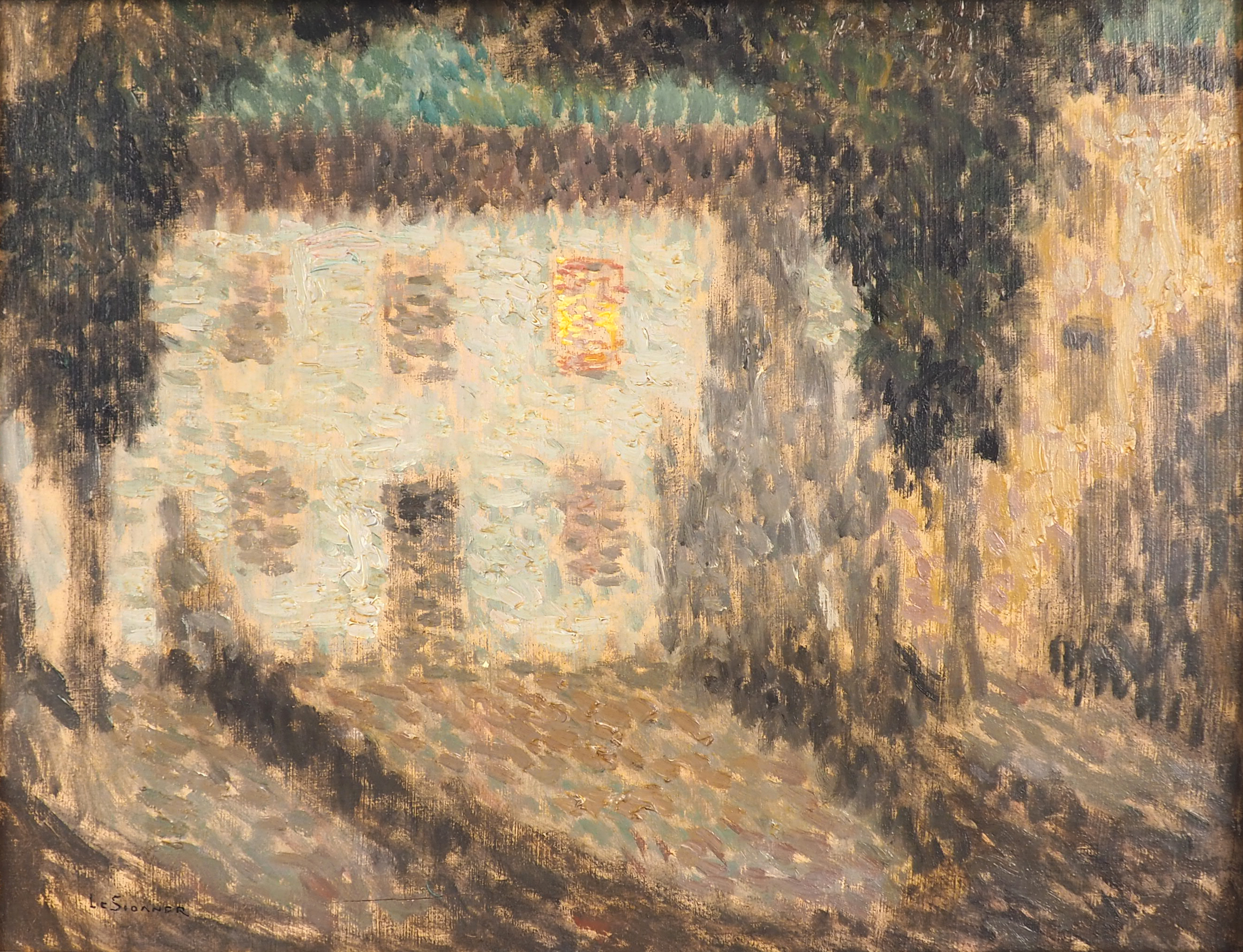 Henri LE SIDANER (1862-1939) — Nocturne, fenêtre éclairée