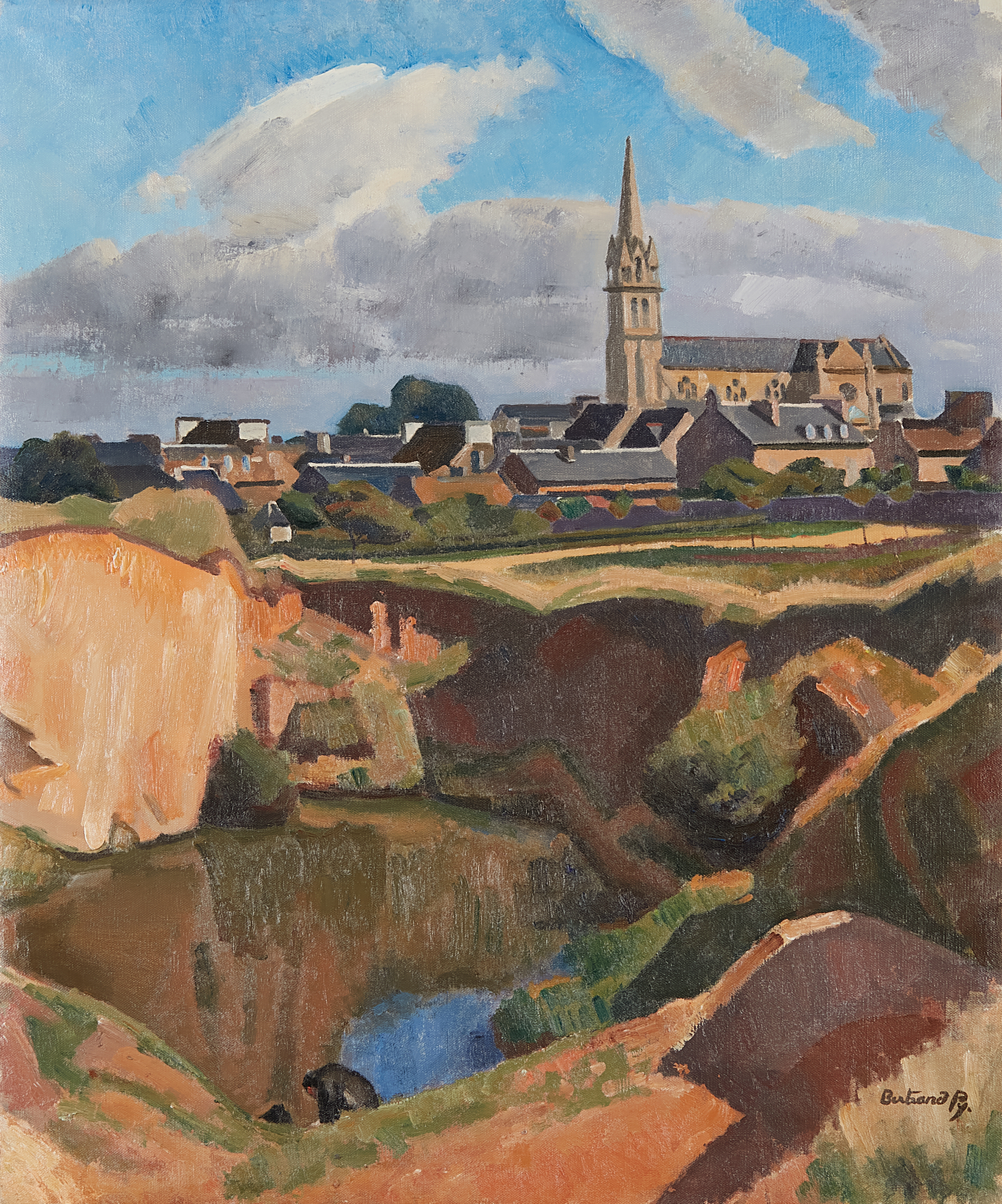 Bertrand PY (1895-1973) — Carrière et village de Pléneuf-Val-André (Côtes d'Armor)