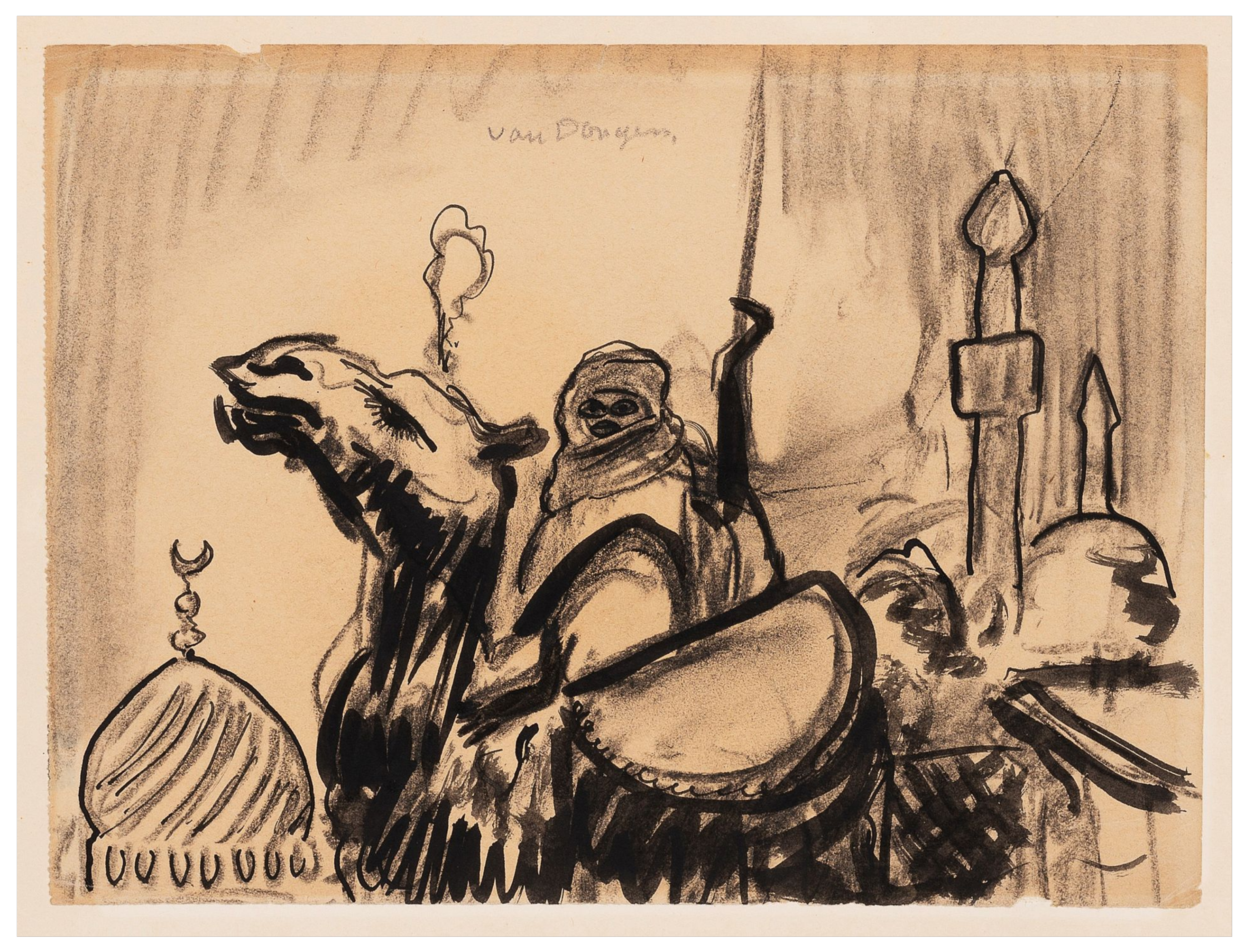 Kees van DONGEN (1877-1968) — Chameau et bédouin au Maroc
