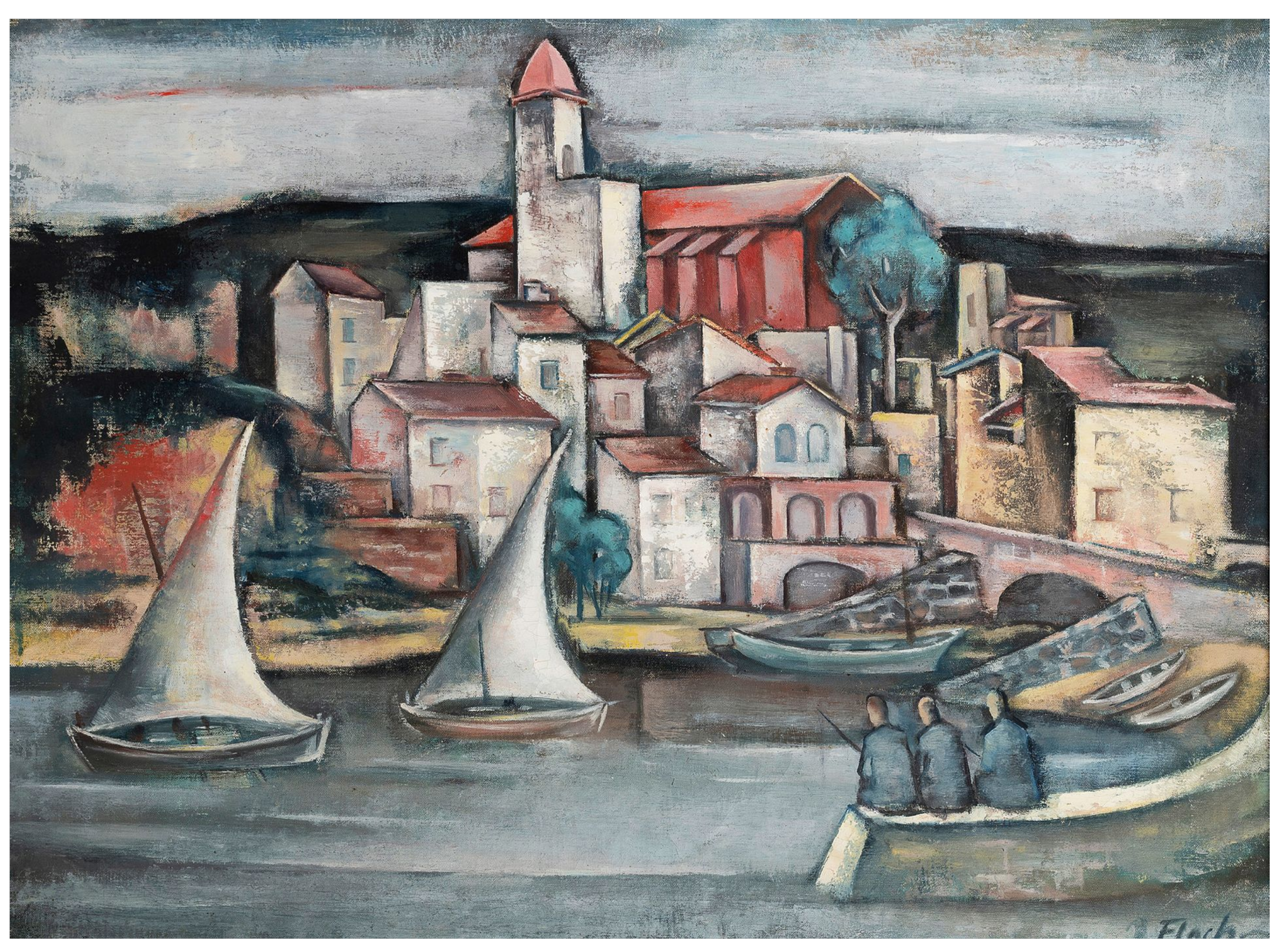 Josef FLOCH (1894/95-1977) — Le port méditerranéen, circa 1927