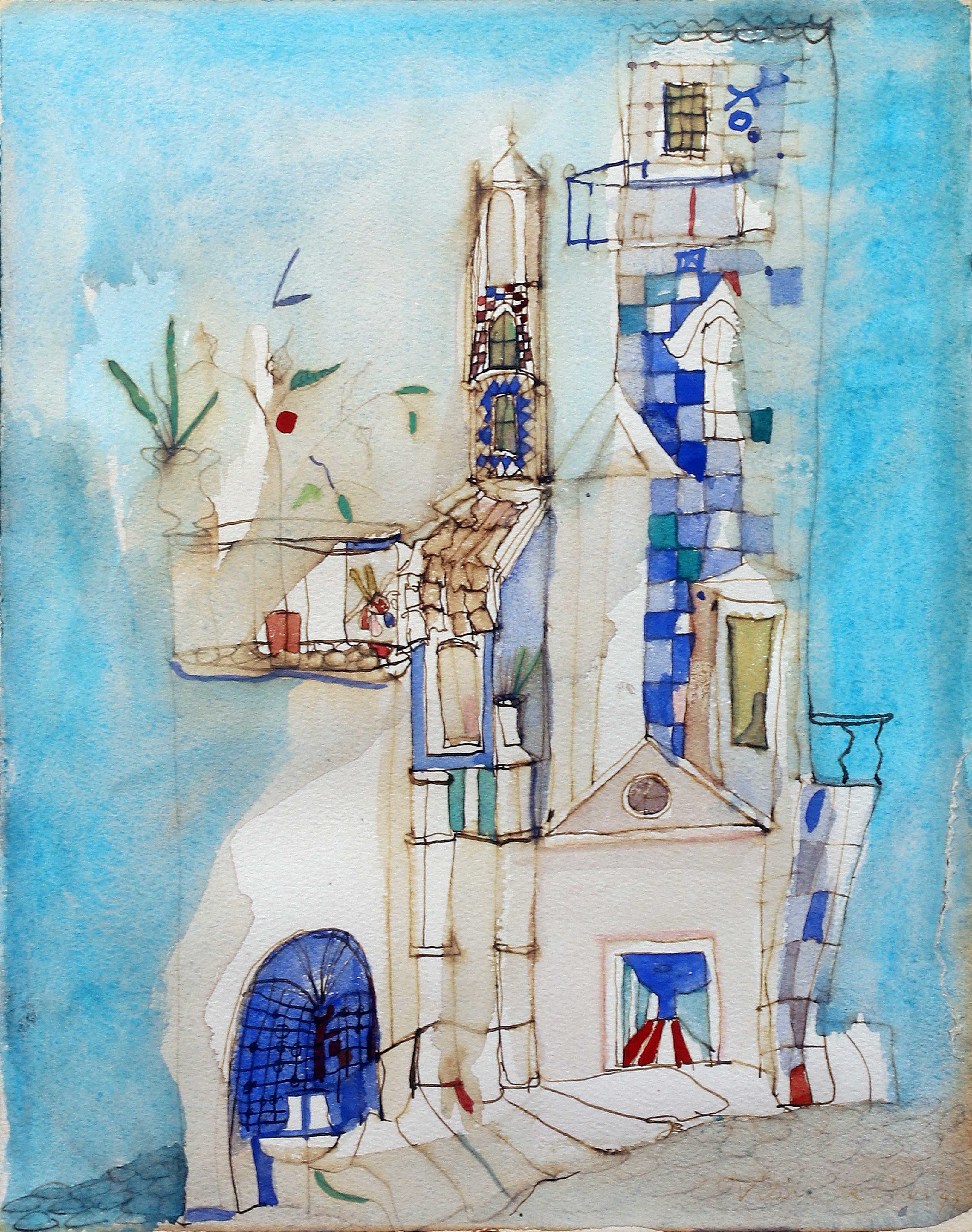 Maria Helena VIEIRA DA SILVA (1908-1992) — L'église au fond d'une ruelle à Lisbonne, 1949