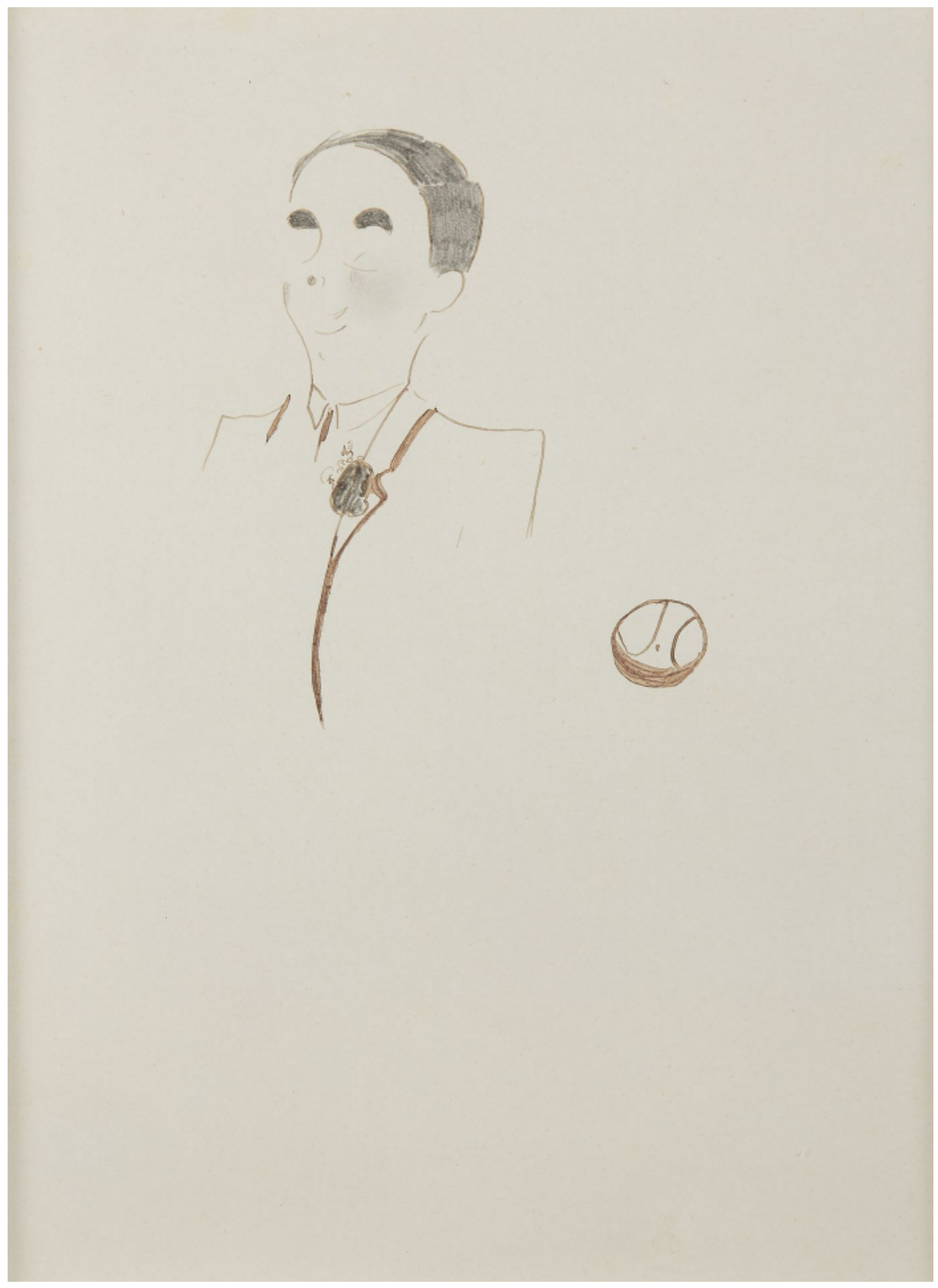 Jean COCTEAU (1889-1963) — Portrait de l'acteur Albert Brasseur, circa 1906-1907