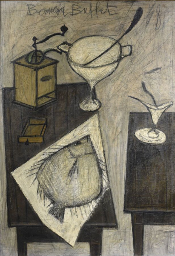 Bernard BUFFET (1928-1999) — Turbot sur une table, 1948