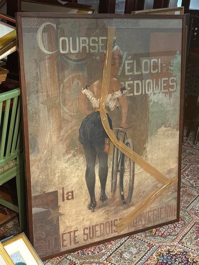 Course vélocipédique de la société suédoise norvégienne. Affiche. (technique à confirmer sous réserve de désencadrement).