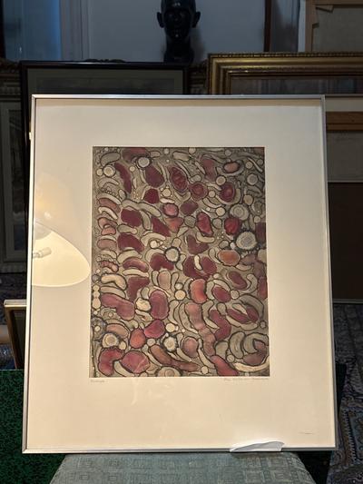 Ulla WOLFENDER-JOSEPHSSON — Monotyp Monotype. Signé sur  le passe.