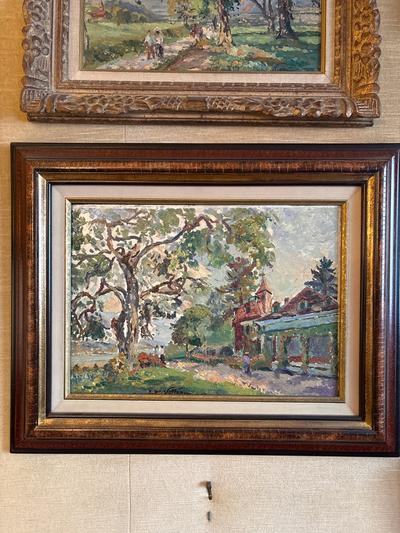 Emmanuel De La Villéon — Couple sur un chemin en bord de rivière