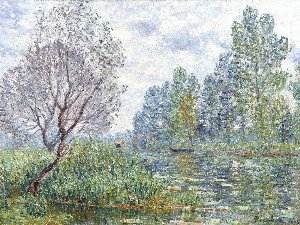 Bords du Loing temps gris