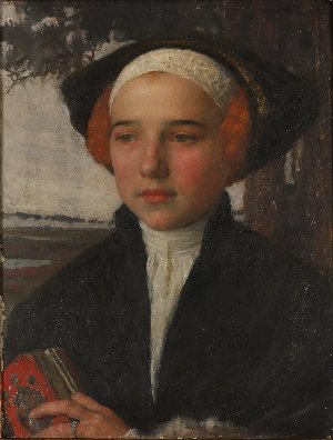 Jeune femme tenant un missel