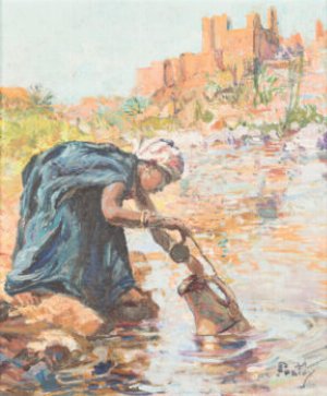 — Jeune porteuse deau devant Tafilalet