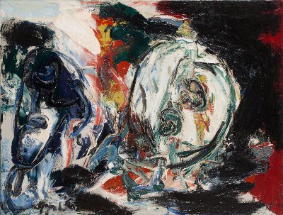 Deux têtes, bleue et blanche