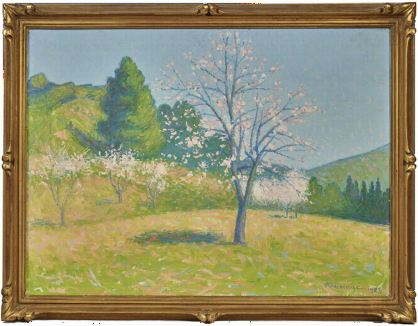 Achille LAUGÉ (1861-1944) — Le verger en fleurs au printemps