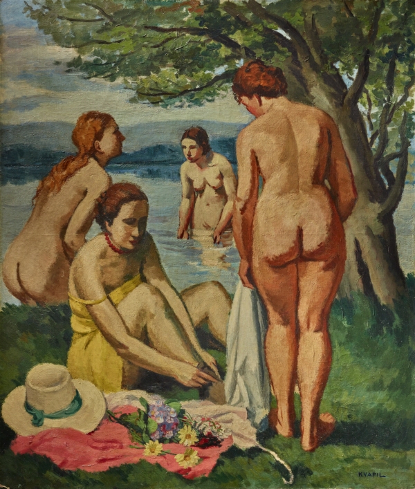 Charles KVAPIL (1884-1957) — Les baigneuses, circa 1925