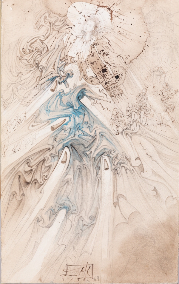 SALVADOR DALÍ (1904 - 1989) — Assomption aux cornes de rhinocéros, 1958-69.