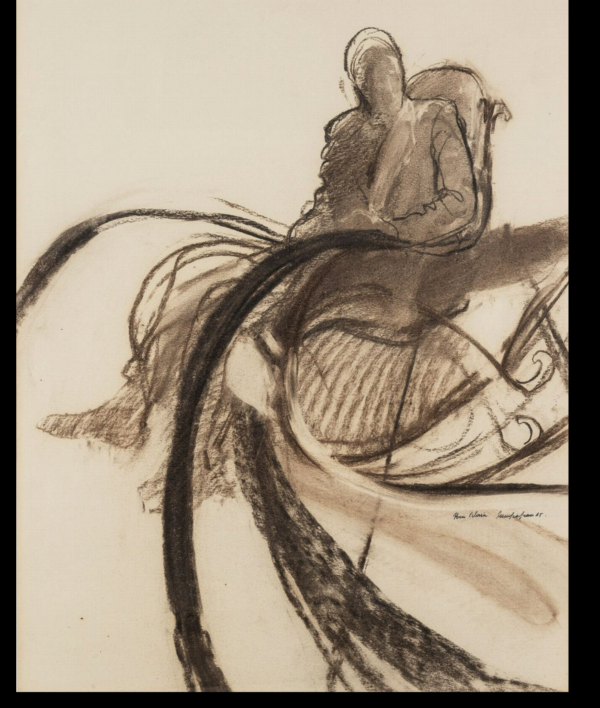 Sam SZAFRAN (1934-2019) — Homme assis dans un fauteuil à bascule, 1965.