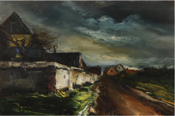 Maurice DE VLAMINCK (1876-1958) — Le village, 1947.