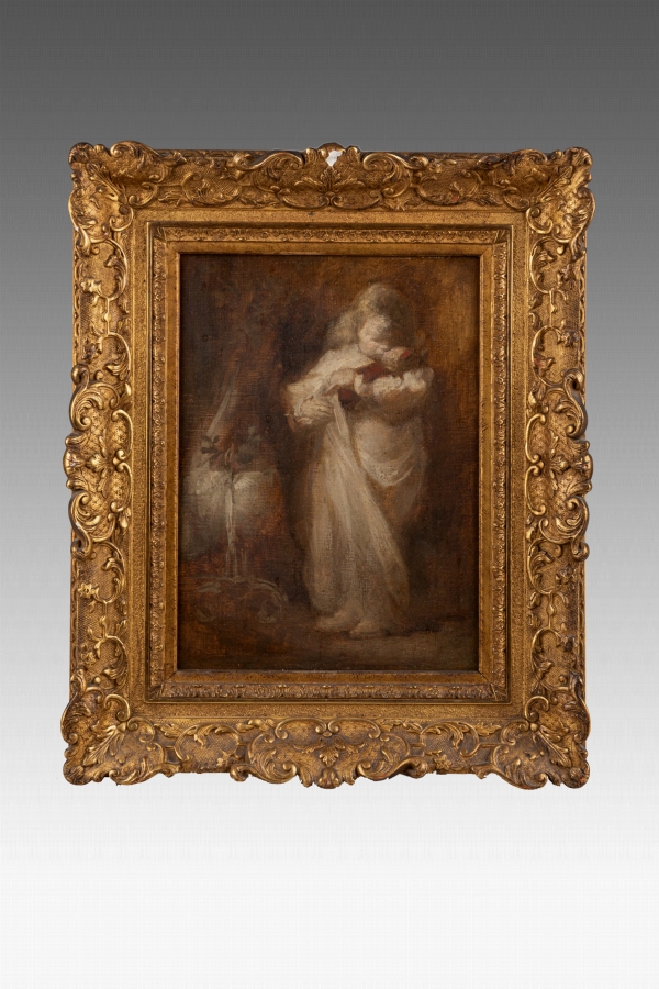 Eugène CARRIÈRE (1849-1906) — Le Baiser à la poupée