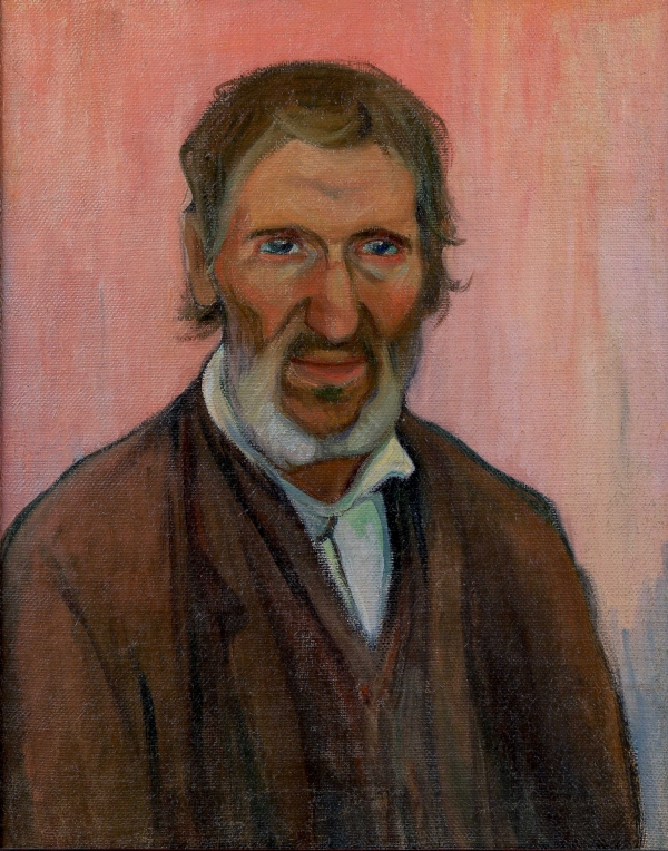 Ladislas SLEWINSKI (1854-1918) — Vieil homme au fond rose, circa 1899.