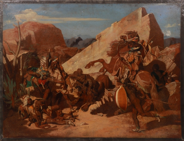 Jean-Léon GÉRÔME (1824-1904) — La Chasse aux lions chez les Indiens, 1845