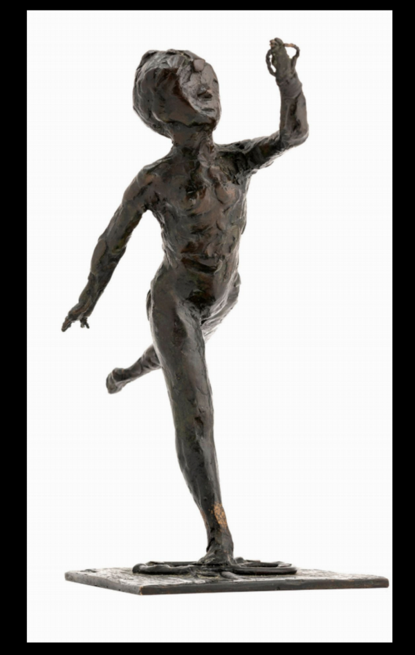 Edgar DEGAS (1834-1917) — Danseuse, arabesque ouverte sur la jambe droite, bras gauche en avant, première étude.