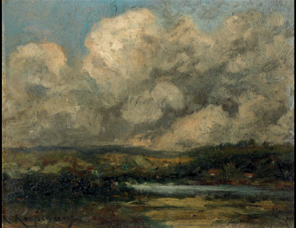 Henri Joseph HARPIGNIÈS (1819-1916) — PAYSAGE AU GRAND NUAGE