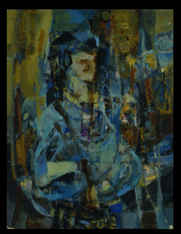 M'Hamed ISSIAKHEM (1928-1985) — Femme en bleu.