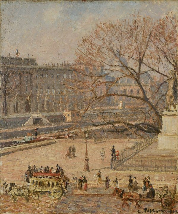 Camille PISSARRO (1830-1903) — Statue d'Henri IV et hôtel de la Monnaie, soleil du matin, 1903
