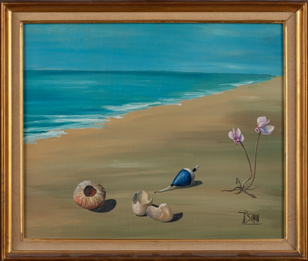 Jean-Pierre SIMON (XXe) — Bord de mer surréaliste