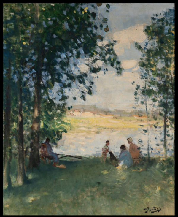 Pierre Eugène MONTEZIN (1874-1946) — Pique-nique en bord de rivière