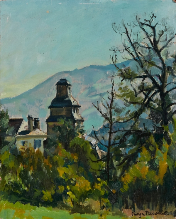 Georges PACOUIL (1903-1996) — Village au pied de l'Aubisque (Pyrénées)